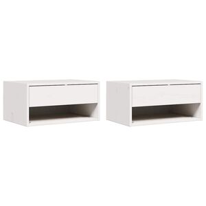 vidaXL Bedside Table 2 pcs White 50 x 32.5 x 24 cm Solid pine wood
