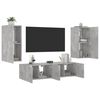 vidaXL 4 Piece TV Wall Units with LED Concrete Grey Engineered Wood