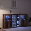 vidaXL LED Sideboard 3 pcs Old Wood 202 x 37 x 100 cm Engineered Wood