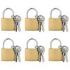vidaXL U Lock with Keys 6 pcs Brass Iron
