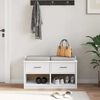 vidaXL Hallway Bench SANDNES White 87x40x50 cm Solid Wood Pine