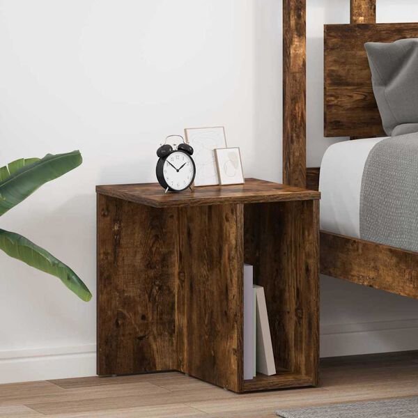 vidaXL End Table 2 pcs Smoked Oak 37 x 32 x 40 cm Engineered Wood