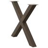 vidaXL Dining Table Legs X-Shaped 3 pcs Natural Steel 90x(72-73) cm Steel