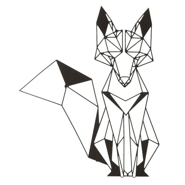 Homemania Wall Decoration Fox 33x40 cm Steel Black