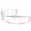 vidaXL Metal Bed Frame without Mattress with Headboard White 107x203cm