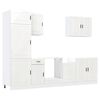 vidaXL 7 Piece Kitchen Cabinet Set Porto High Gloss White Engineered Wood