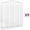vidaXL Arched Gabion Baskets 9 pcs 200x50x220/240 cm Galvanised Iron
