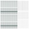 vidaXL Fence Posts Height Adjustable Manual 44 pcs Green 140 cm Steel