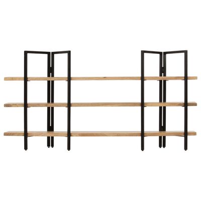 vidaXL 3-Tier Bookcase 160x31x80 cm Solid Mango Wood