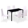 vidaXL 7 Piece Dining Table Set Black and White