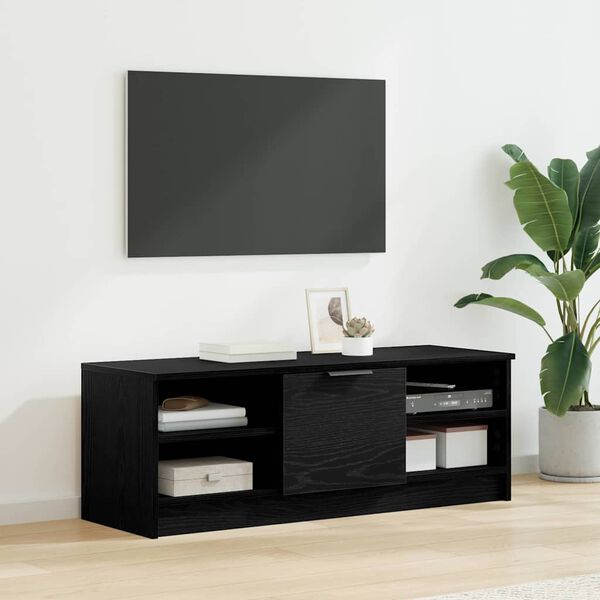 vidaXL TV Cabinet Black Oak 102 x 35 x 36.5 cm Engineered Wood