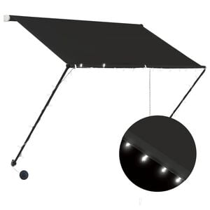 vidaXL Retractable Awning with LED 100x150 cm Anthracite