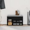 vidaXL Shoe Bench with Shelf Black Oak 80 x 30 x 45 cm Engineered Wood