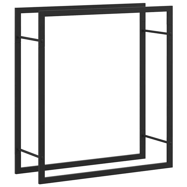 vidaXL Firewood Rack Matt Black 80x28x86 cm Steel