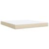vidaXL Box Spring Bed with Mattress Cream 180x200 cm Fabric