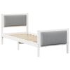vidaXL Bed Frame with Headboard Light Grey 75 x 190 cm Fabric