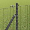 vidaXL Fence with Post Grey 1.6 x 10 m Steel and PVC