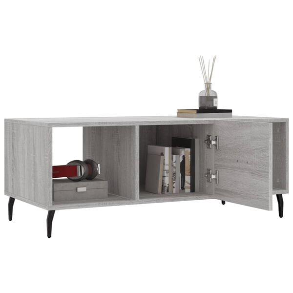 vidaXL Coffee Table Grey Sonoma 102x50x40 cm Engineered Wood