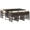 vidaXL Garden Dining Set | Brown and cream