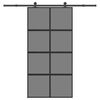 vidaXL Sliding Door with Hardware Set 102.5x205 cm Tempered Glass and Aluminium