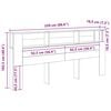 vidaXL Headboard Cabinet with Shelf Black Oak 220 x 18.5 x 102.5 cm