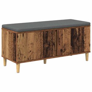 vidaXL Hall Bench Old Wood 100 x 38 x 46 cm Engineered Wood and Fabric