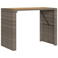 vidaXL Garden Table with Acacia Wood Top Grey 145x80x110 cm Poly Rattan
