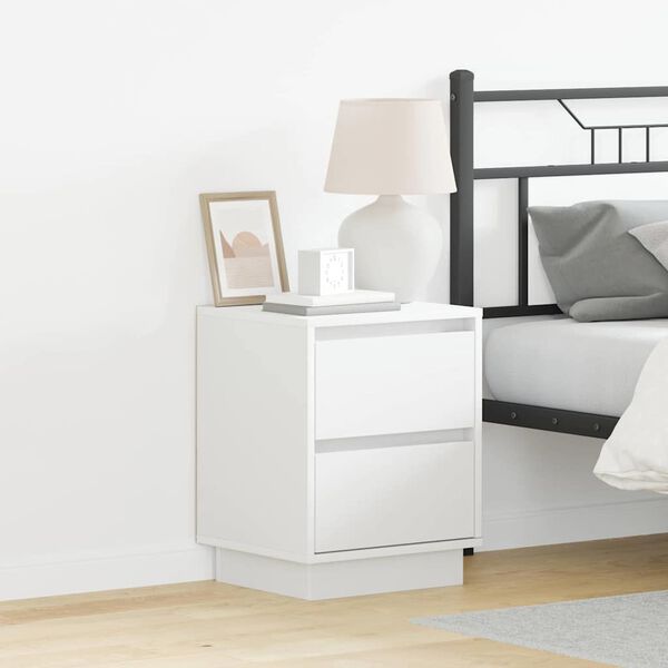 vidaXL Bedside Cabinet White 39 x 34.5 x 50 cm Engineered wood