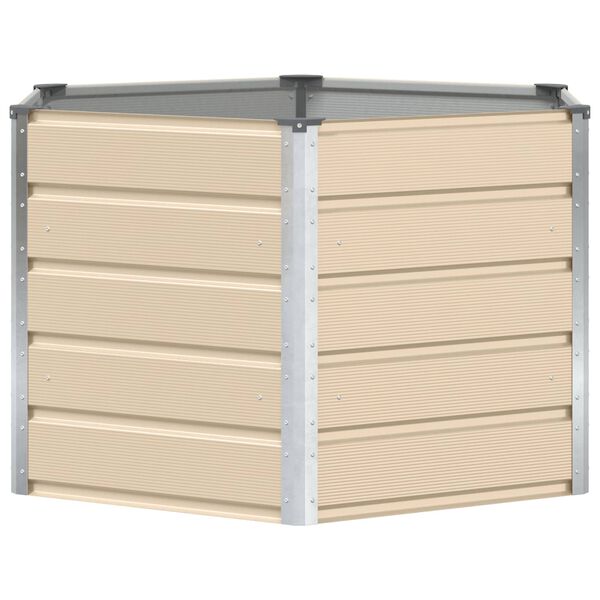 vidaXL Planter Ivory 129 x 129 x75 cm Steel