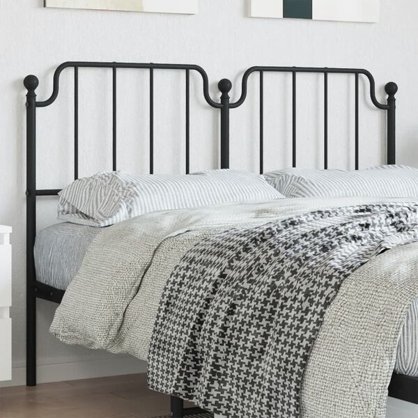 vidaXL Metal Replace Headboard Black 160 cm