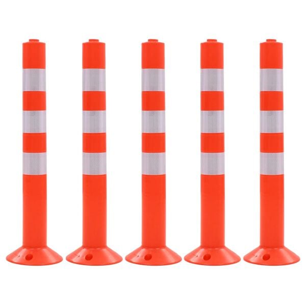 vidaXL Traffic Control Bollards 5 pcs Plastic 75 cm