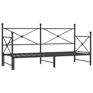 vidaXL Daybed with Trundle without Mattress Black 75x190 cm Steel
