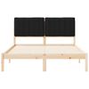 vidaXL Bed Frame with Upholstered Headboard Black 140 x 190 cm