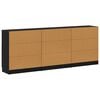 vidaXL Sideboard 3 pcs Black Oak 181 x 30 x 70 cm Engineered Wood