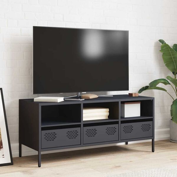 vidaXL TV Cabinet Anthracite 101.5x39x43.5 cm Cold-rolled Steel