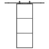 vidaXL Sliding Door with Hardware Set Black 76x205 cm ESG Glass
