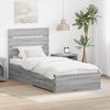 vidaXL Bed Frame with Drawer Grey Sonoma 90 x 200 cm Engineered Wood