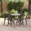 vidaXL Garden Dining Set 7 pcs Bronze 90 x 90 x 75 cm Cast Aluminium
