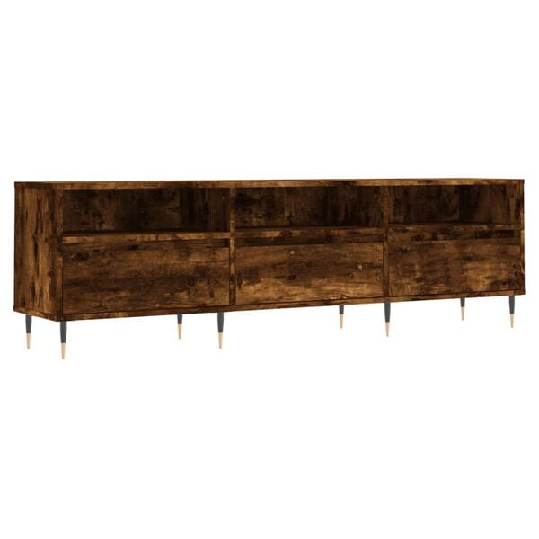 vidaXL TV Cabinet Smoked Oak 150x30x44.5 cm Engineered Wood