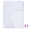 vidaXL Fitted Sheets Waterproof 2 pcs Cotton 100x200 cm White