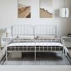 vidaXL Metal Bed Frame without Mattress with Footboard White 193x203cm
