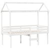 vidaXL High Sleeper Bed without Mattress White 90x200 cm Solid Wood Pine