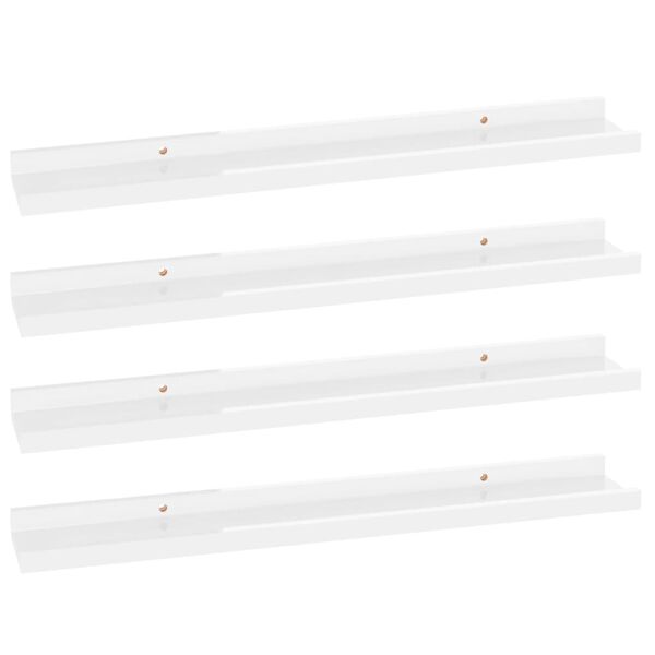 vidaXL Wall Shelves 4 pcs High Gloss White 60x9x3 cm