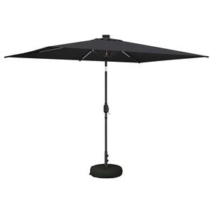 vidaXL Garden Parasol with LED Lights and Base 200 x 300 cm Polyester