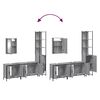 vidaXL 4 Piece Bathroom Furniture Set Grey Sonoma Engineered Wood