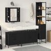 vidaXL Bathroom Furniture Set with Shelf 4 pcs Black Engineered wood