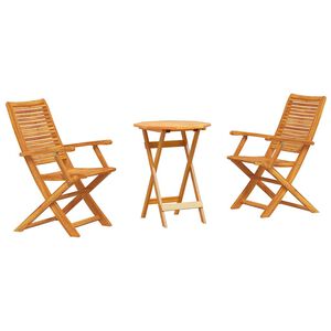 vidaXL Folding Bistro Set 3 pcs Brown Solid Acacia Wood