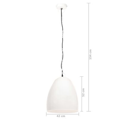 vidaXL Industrial Hanging Lamp 25 W White Round 42 cm E27