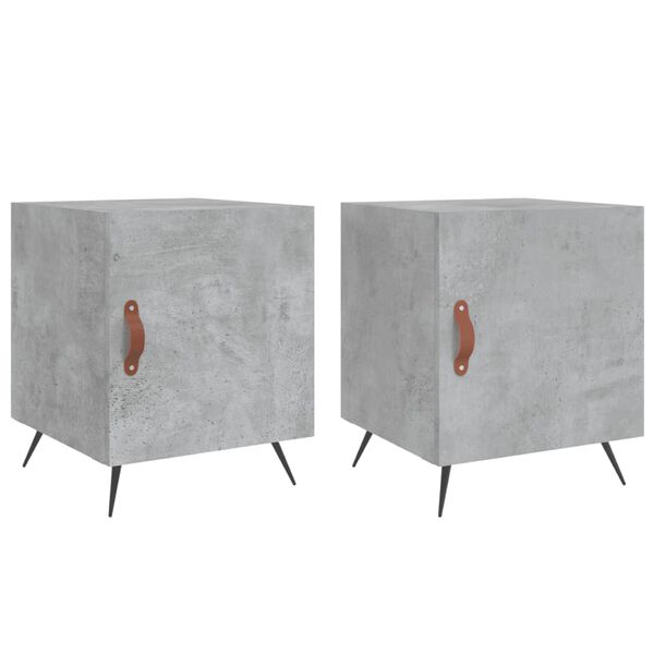vidaXL Bedside Cabinets 2 pcs Concrete Grey 40x40x50 cm Engineered Wood