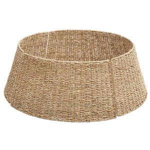 vidaXL Christmas Tree Collar Round Natural 60 x 60 x 22 cm Seagrass